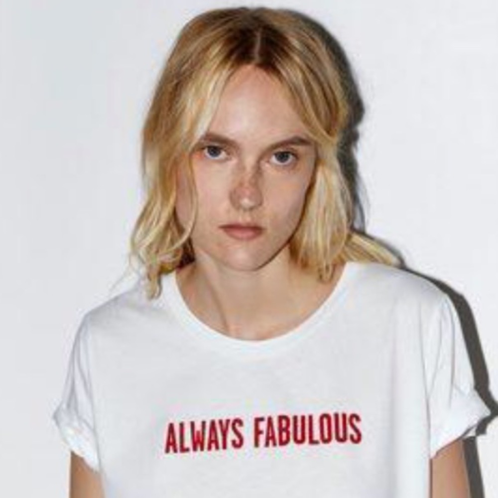 Zara t shirt always fabulous red text small
